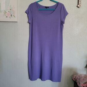 EILEEN FISHER T-SHIRT DRESS LAVENDER SIZE S